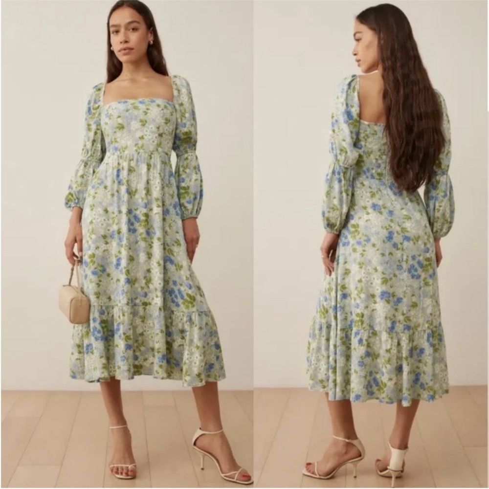 Reformation Mica Dress in Amie floral color size 2